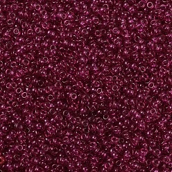 (RR1406) Transparent Fuchsia MIYUKI Round Rocailles Beads, Japanese Seed Beads, 11/0, (RR1406) Transparent Fuchsia, 11/0, 2x1.3mm, Hole: 0.8mm, about 50000pcs/pound