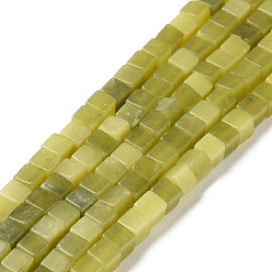 TaiWan Jade Natural TaiWan Jade Beads Strands, Cube, 4x4x4mm, Hole: 1mm, about 91~94pcs/strand, 15.47''(39.3cm)