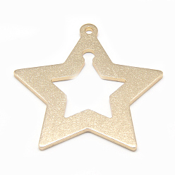 Золотой Алюминиевые большие кулоны, звезда, золотые, 54.5x55x2 мм, отверстие : 2.5 мм