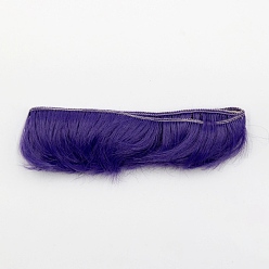 Bleu Ardoise Cheveux de perruque de poupée de coiffure frange courte fibre haute température, pour bricolage fille bjd making accessoires, bleu ardoise, 1.97 pouce (5 cm)