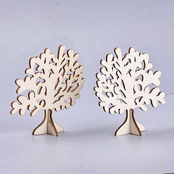 Floral White Wooden Jewelry Earring Display Stand, Earring Holder, Tree, Floral White, 82x29.5x80mm