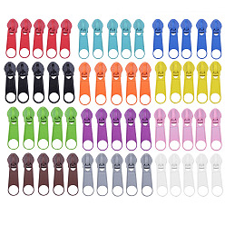 Mixed Color Zinc Alloy Zipper Puller, Garment Accessories, Mixed Color, 22x7.5x1mm, Hole: 5.5mm, 60pcs/box