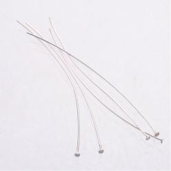 Silver 925 Sterling Silver Flat Head Pins, Silver, 34~35x0.5mm, Head: 1.5mm, about 232pcs/20g