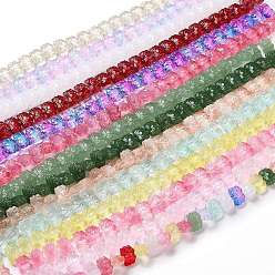 Mixed Color Transparent Glass Beads Strands, Lotus, Mixed Color, 10x14x7mm, Hole: 0.8mm, about 38pcs/strand, 14.17 inch(36cm)
