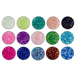 Couleur Mélangete Perles de verre de craquelure peintes par pulvérisation, ronde, couleur mixte, 4 mm, trou: 1.1~1.3 mm, 1500 pièces / kit