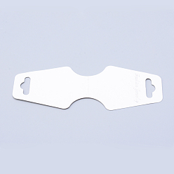 Белый Картон дисплей карты, использоваться для ожерелья, браслет и мобильные подвески, белые, 124x46x0.3 мм