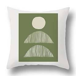 Half Round Housses de coussin en polyester abstraites, série verte, style nordique, géométrie, Housse de coussin, pour canapé canapé-lit, carrée, demi-tour, 440x440mm