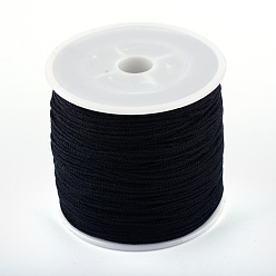 Black Chinese Knot Nylon Thread, Black, 0.8mm, about 98.42 yards(90m)/roll