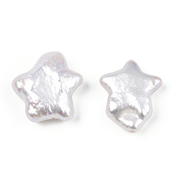 Color de la concha Perlas keshi barrocas nucleadas naturales, cuentas de perlas de agua dulce cultivadas, estrella, color de concha, 11~14x10~12x3~6 mm, agujero: 0.8 mm