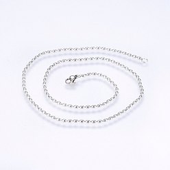 Stainless Steel Color 304 Stainless Steel Ball Chain Necklaces, with Lobster Claw Clasps, Stainless Steel Color, 16.5 inch(42cm), 2mm