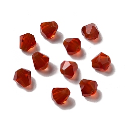 Carmesí Imitación de vidrio cuentas de cristal austriaco, facetados, diamante, carmesí, 6x5 mm, agujero: 1 mm