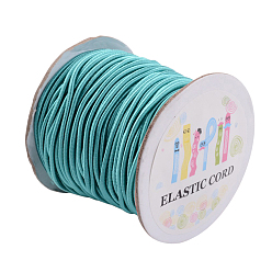 Light Sea Green Elastic Cord, with Nylon Outside and Rubber Inside, Round, Light Sea Green, 2mm, 32.8yards/roll(30m/roll)