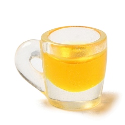 Oro Encantos de acrílico transparente, encantos del vaso de cerveza, naranja, 13x17x12 mm, agujero: 1.2x2 mm