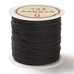 Noir 50 yards cordon de noeud chinois en nylon, cordon de bijoux en nylon pour la fabrication de bijoux, noir, 0.8mm
