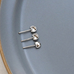 Platine Épingles à tête d'oreille de souris en laiton, pour la fabrication de perles baroques, platine, 12.5x5mm
