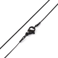 Electrophoresis Black 304 collier chaîne serpentine en acier inoxydable pour hommes femmes, électrophorèse noir, 19.69 pouce (50 cm)