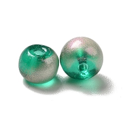 Vert 6/0 transparentes perles de rocaille en verre, trou rond, rondelle, verte, 4~4.5x3~4mm, Trou: 0.8~1.5mm