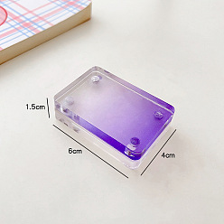 Dark Violet Mini Gradient Color Acrylic Brick Blocks, Magnetic Suction, Rectangle, Dark Violet, 60x40x16mm