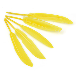 Amarillo Accesorios del traje de plumas de ganso, teñido, amarillo, 100~175x13~25 mm