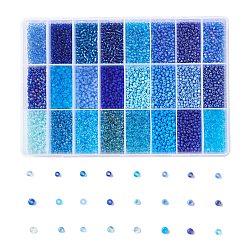 (52) Непрозрачная лаванда 288 g 24 раскрашивает стеклянный бисер, круглые, разноцветные, 8/0, 3~4x2~3 мм, отверстие : 0.8~1 мм, 12 г / цвет
