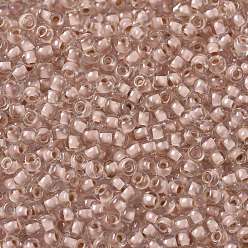 (1069) Soft Misty Rose Lined Crystal Toho perles de rocaille rondes, perles de rocaille japonais, (1069) cristal doublé rose brumeux doux, 11/0, 2.2mm, Trou: 0.8mm, environ5555 pcs / 50 g
