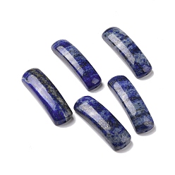 Lapis Lazuli Charms connecteurs en lapis lazuli naturel, tube incurvé, arc, 36~37x10.5~11x5.5~6mm, Trou: 1.2mm
