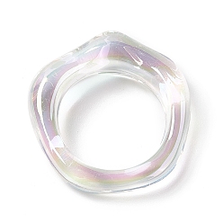 Claro AB Anillos de enlace de acrílico transparente, anillo irregular, color de ab chapado, claro ab, 25x25.5x5.5 mm, diámetro interior: 16 mm