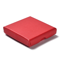 Rouge Boîtes d'ensemble de bijoux en carton, avec une éponge à l'intérieur, carrée, rouge, 8~8.1x8~8.1x1.55~1.65 cm