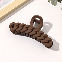 Coconut Brown Large Frosted Acrylic Hair Claw Clips, Curb Chain Non Slip Jaw Clamps for Girl Women, Coconut Brown, 60x110mm