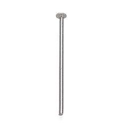 Stainless Steel Color 304 Stainless Steel Flat Head Pins, Stainless Steel Color, 18x0.7mm(21 Gauge), Head: 1.7mm