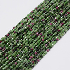 Ruby in Zoisite Natural Ruby in Zoisite Beads Strands, Round, Faceted, 2mm, Hole: 0.5mm, about 197pcs/strand, 15.7 inch(40cm)