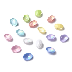 Mixed Color K5 Faceted Glass Pointed Back Rhinestone Cabochons, Oval, Mixed Color, 8x6x3.5mm