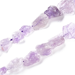 Amethyst Natural Amethyst Beads Strands, Rough Raw Stone, Nuggets, 11~25x11~20mm, Hole: 1.2mm, about 12~15pcs/strand, 7.48 inch~7.87 inch(19~20cm)