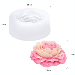 White DIY Flower Silicone Candle Molds, Resin Casting Molds, For UV Resin, Epoxy Resin Jewelry Making, White, 100x72mm, Inner Size: 76x35mm