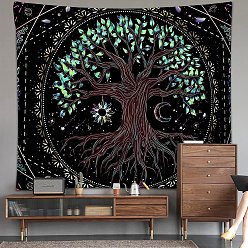 Tree Mushroom Polyester Wall Tapestry, Rectangle Trippy Tapestry for Wall Bedroom Living Room, Tree Pattern, 1300x1500mm
