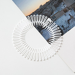 White Plastic Full Circular Flexible Comb Hair Bands, Wide Hair Accessories, White, 300x30mm