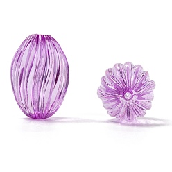 Orchid Transparent Acrylic Beads, Oval, Orchid, 26x18mm, Hole: 2mm, about 265pcs/500g