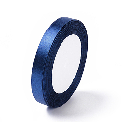 Dark Blue Single Face Satin Ribbon, Polyester Ribbon, Dark Blue, about 1/2 inch(12mm)  wide, 25 yards/roll(22.86m/roll), 250yards/group(228.6m/group), 10rolls/group