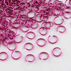 Medium Violet Red Aluminum Wire Open Jump Rings, Medium Violet Red, 18 Gauge, 8x1.0mm, about 18000pcs/1000g