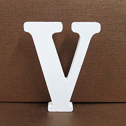 Letter V Ornements en bois lettre, pour les accessoires de tir de décoration de mariage à la maison, letter.v, 100x100x15mm
