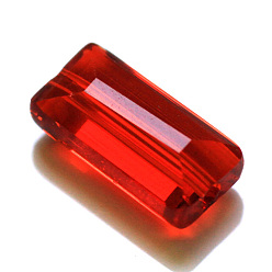 Red Imitation Austrian Crystal Beads, Grade AAA, Faceted, Rectangle, Red, 10x15.5x7mm, Hole: 0.9~1mm