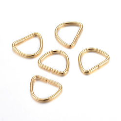 Golden 304 Stainless Steel D Rings, Buckle Clasps, For Webbing, Strapping Bags, Garment Accessories, Golden, 12x15x1.5mm, Inner Size: 9.5x12mm