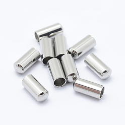 Stainless Steel Color 304 Stainless Steel Cord End Caps, Column, Stainless Steel Color, 8x3.5mm, Inner Diameter: 3mm