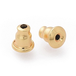 Oro 304 tuercas del oído de acero inoxidable, pendiente trasero, dorado, 6x5 mm, agujero: 1.2 mm, apto para pasador de 0.6~0.7 mm