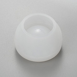 Blanco Moldes de silicona en forma de copa de columna diy, moldes de resina, para resina uv, fabricación de joyas de resina epoxi, blanco, 43.3x27.3 mm, diámetro interior: 24 mm y 26 mm