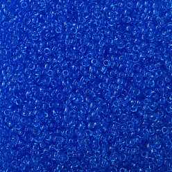 (3B) Transparent Dark Aquamarine Cuentas de semillas redondas toho, granos de la semilla japonés, (3 b) aguamarina oscura transparente, 8/0, 3 mm, agujero: 1 mm, Sobre 1111 unidades / 50 g