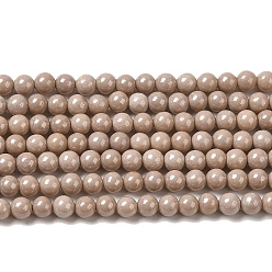 Chameau Brins de perles d'imitation de zircone cubique, ronde, chameau, 3mm, Trou: 0.7mm, Environ 114~117 pcs/chapelet, 14.80''~14.96'' (37.6~38 cm)