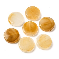 Goldenrod Transparent Acrylic Beads, Flat Round, Goldenrod, 15x15x3.5mm, Hole: 1.5mm, about 5483pcs/500g