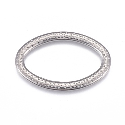 Stainless Steel Color 304 Stainless Steel Linking Rings, Oval, Stainless Steel Color, 36x23x2mm, Inner Diameter: 16x28.5mm