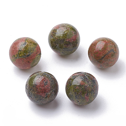 Unakite Perles de unakite naturelles, sphère de pierres précieuses, ronde, pas de trous / non percés, 10mm
